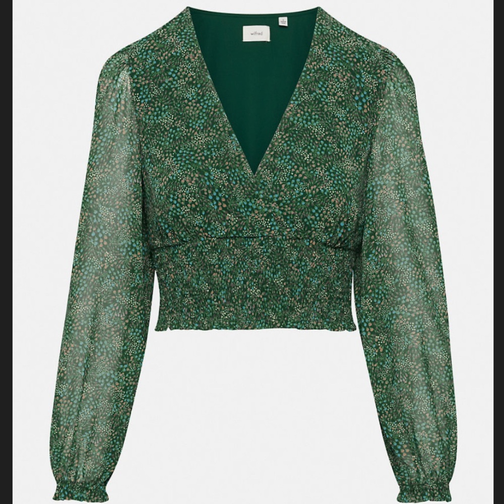Aritzia Wilfred Wistful Blouse, Adventurine Green XS
